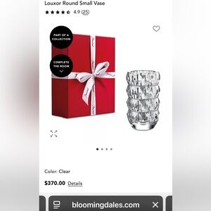 Baccarat Louxor Clear Crystal Vase